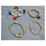 Four Gemstone Bead Bracelets