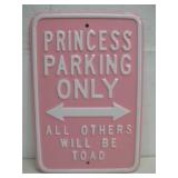 Metal Princess Parking Only Sign 12' x 18'