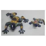 Talavera Style Frog & Lizard Outdoor Decor See