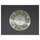 Vtg. Mexican S.S Mayan Sun Brooch Hallmarked