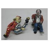 Two Resin Clown Sculptures Largest 8'
