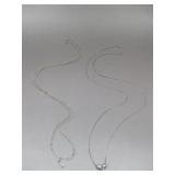 Two Silvertone Chain Necklaces