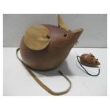 Wood Carved Mice Made In Denmark 7.5' x 5' See