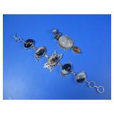 Multi Gemstone Bracelet & Pendant Silvertone