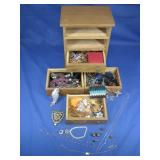 Jewelry Box W/Assorted Jewelry SS Observed See