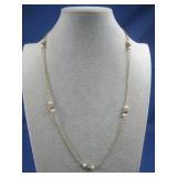 14K Gold Chain W/Cultured Pearls Tested