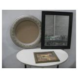Two Framed Mirrors & Framed Print See Info