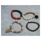 Four Gemstone Bead Bracelets
