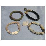 Four Gemstone Bead Bracelets
