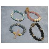 Four Gemstone Bead Bracelets