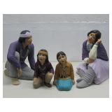 Four Native American Style Ceramic Statues See