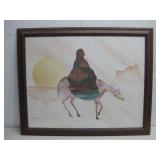 JC Madden Framed Native American Litho USA See