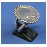 Vtg S.S. Indian Head Coin Ring Signed See Info
