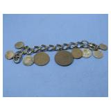 Coin Charm Bracelet Silver Observed See Info