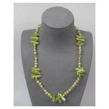 Yellow Pearl & Green Baroque Pearl Necklace See