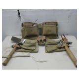 2 Leather/Canvas Tool Belts W/Assorted Hand Tools