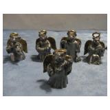 Five Michael Ricker Pewter Angel Bear Figurines