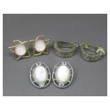 Silvertoned M.O.P Goldtone Pink Star 2 Clip Ons