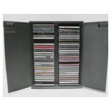 Assorted CDs & Plastic Storage Cabinet See Info