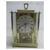 Vtg Masters Anniversary Style Clock Brass/Glass