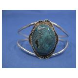 Vtg S.S. N/A Spiderweb Turq Cuff Tested