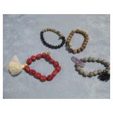 Four Gemstone Bead Bracelets