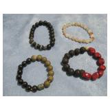 Four Gemstone Bead Bracelets