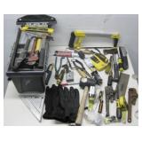 Plastic Tool Box W/Various Tools See Info