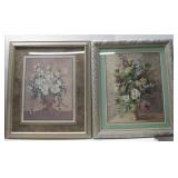 Two Home Interiors Framed Floral Prints See Info