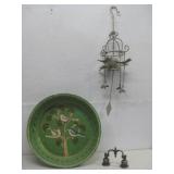 Metal Wind Chime, Painted Wooden Bowl & Bells See
