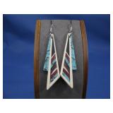 Santo Domingo Inlay Turquoise Earrings