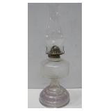 Vtg Glass Oil  Lamp 18.5' Tall
