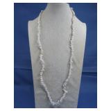 Irregular Gemstone Chip Bead White Snow Quartz Vtg