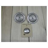 Sterling Silver Concho Earrings & Button Hallmark