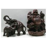 Resin Elephants & Buddha Statues See Info