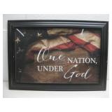 Framed One Nation Under God Wall Art 23.5' x 16.5'