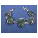 Silvertone Agate Bracelet