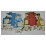 Two Vtg Custom Made Western Style Youth Vests See