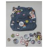 Homemade Denim Purse & Assorted Buttons