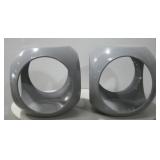 2 Modern Grey Finish Slick Accent Side Tables See