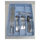 Fluted Faberware Stainless Flatware In Blue Tray