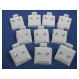 Ten Sets Of Sterling Silver Stud Earrings