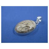 Silvertone Jasper Pendant