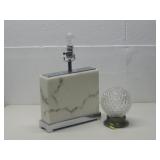 Faux Marble Table Lamp & Light Fixture See Info