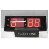 Digital Wall Clock & Telephone Signs See Info