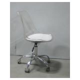 Clear W/Vinyl Seat Rolling Office Chair See Info
