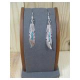 Navajo Barney S.S Turq., Feather Earrings Hallmark