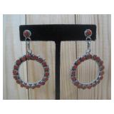 Vtg. Zuni S.S Coral Coral Petit Point Dangle See;
