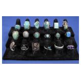 Eighteen S.S. Southwestern Rings Turq. Opal