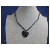Beaded Hematite Heart Necklace